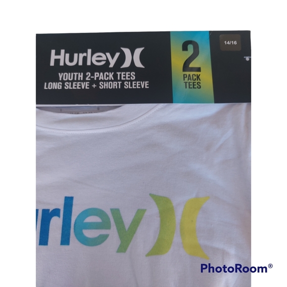 3/$30 Hurley Boy's 👦 Classic Crew Neck Graphic Logo T-shirt 2pk - Picture 8 of 11